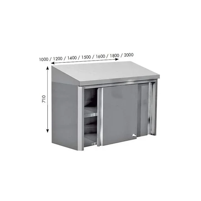 Wall Cabinet 2 Sliding Doors Uninsulated - Width 200 cm