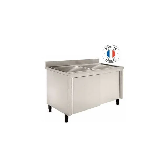 Móvel de Lavagem 2 Cubas com Escorredor Direito - Largura 1600 mm - Gama 700