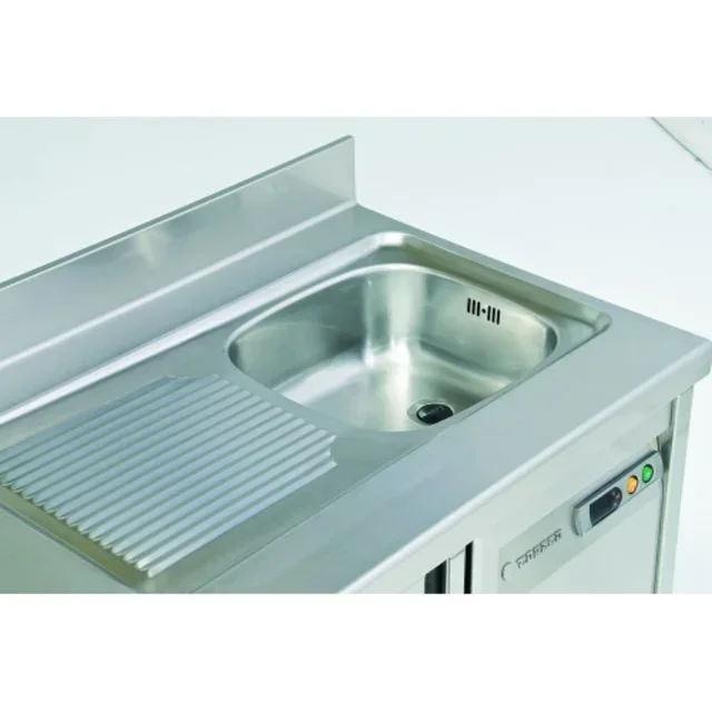 1-Bowl Sink Unit with Splashback and 3 Doors - Width 600 mm - Length 2020 mm