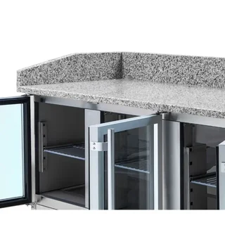 Meuble Réfrigéré à Pizza Compact 3 Portes Vitrées
