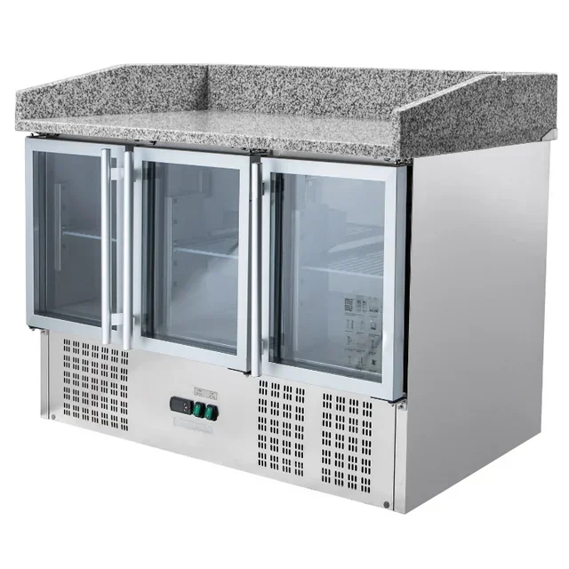 Refrigerated Pizza Cabinet 3 Glass Doors - Compact Model