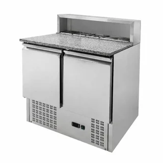 2-türige Pizzakühlschrank mit 5 GN 1/6 Behältern