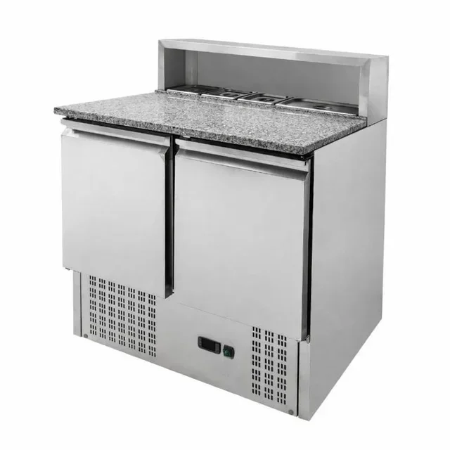 Meuble Réfrigéré à Pizza 2 Portes - 5 Bacs Gastronorme 1/6