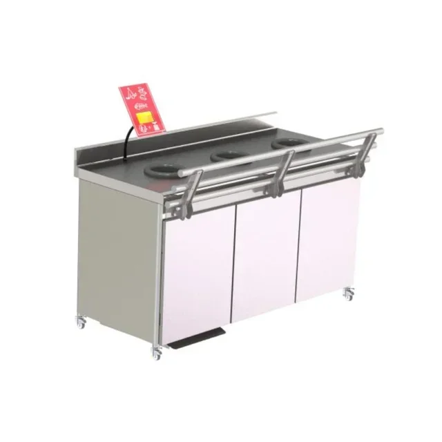 Children's Recycling Station 3 Compartments with Scale - Polyamide Casters - 3 Waste Bins