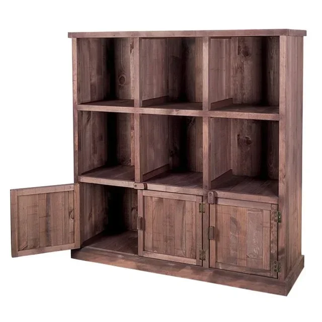 Display Stand 6 Compartments and 3 Doors - Taupe Finish - 1170 x 380 mm