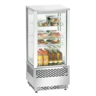 Kühlvitrine für Theke 78 Liter - Edelstahl Ausführung