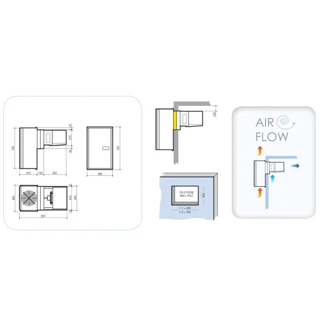 Positivkühlaggregat für Kühlraum - Kapazität 11-20 m³