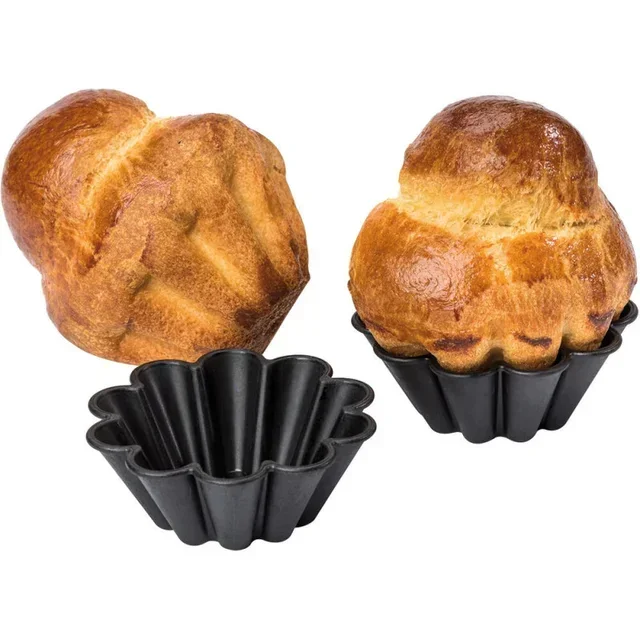 Brioche-Form 10 Rippen - Durchmesser 80 mm - Set mit 12 Stück