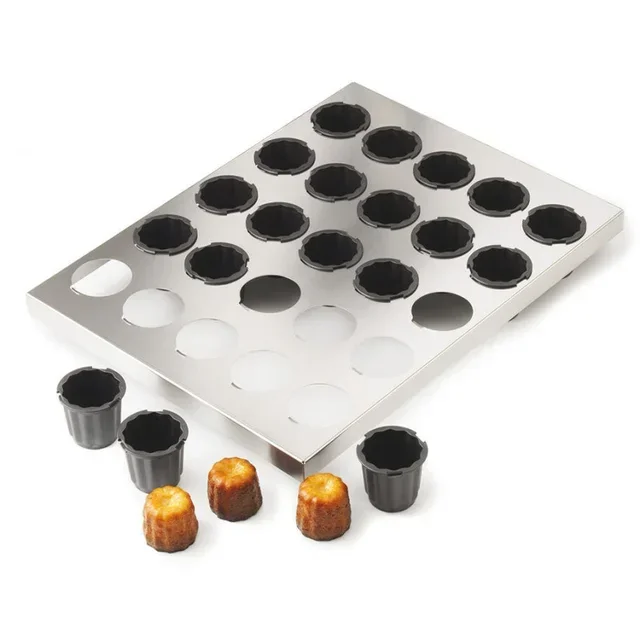 Canelé Mold Bordeaux Style - 25 Cavities - 45 mm Diameter - Traditional Pastry Baking