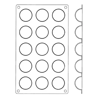 Silicone Half Sphere Mold 15 Cavities - Diameter 43 mm
