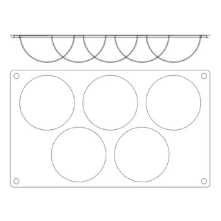 Meia Esfera Molde Silicone 5 Cavidades - Ø 80 mm - Confeitaria & Entremets