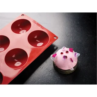 Forma de Silicone Meia-Esfera 6 Cavidades - Diâmetro 70 mm
