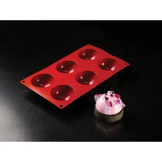 Forma de Silicone Meia-Esfera 6 Cavidades - Diâmetro 70 mm