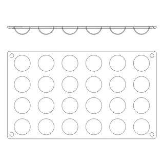 Silicone Half Sphere Mold 24 Cavities - Diameter 30 mm