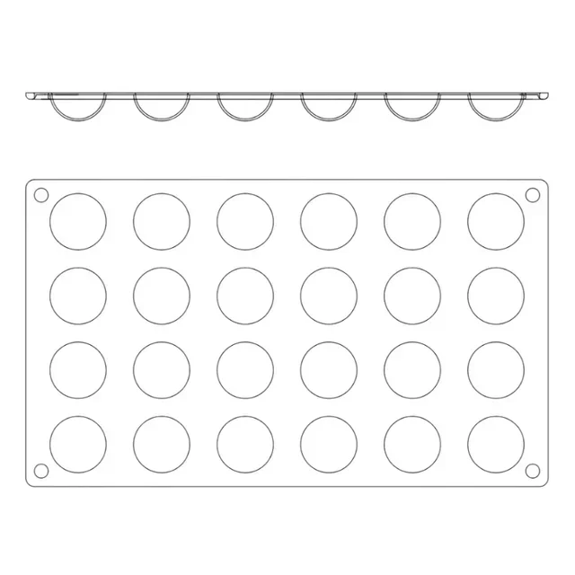 Silicone Half Sphere Mold 24 Cavities - Diameter 30 mm