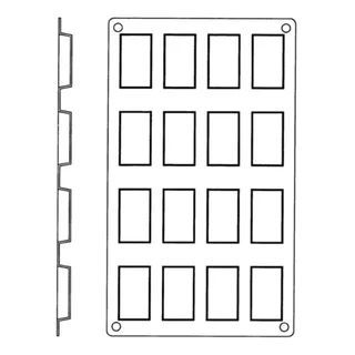 Silicone Financier Mould 16 Cavities - Rectangular Format 49 x 26 mm