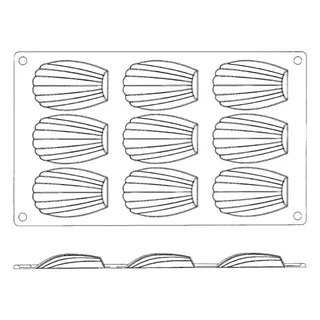 Madeleine Silicone Mold 9 Cavities - 68 mm
