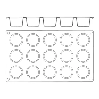 Mini Muffin Silicone Mold 15 Cavities - Diameter 45 mm