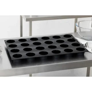 Moule à Muffins Silicone Anti-adhésif 24 Empreintes - Diamètre 7,5 cm