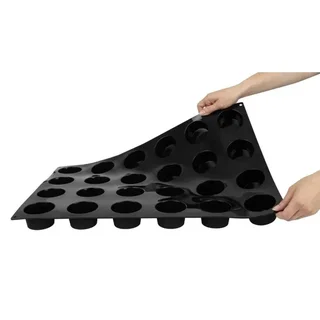 Moule à Muffins Silicone Anti-adhésif 24 Empreintes - Diamètre 7,5 cm