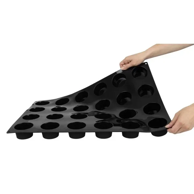 Moule à Muffins Silicone Anti-adhésif 24 Empreintes - Diamètre 7,5 cm