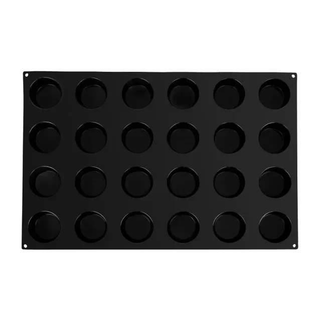 Moule à Muffins Silicone Anti-adhésif 24 Empreintes - Diamètre 7,5 cm