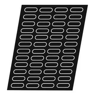 Molde Profissional para Navettes 48 Cavidades - Formato 70x30 mm - Pastelaria Tradicional