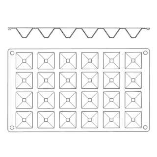 Pyramid Silicone Food Mold - 24 Cavities - 35 x 35 mm Format