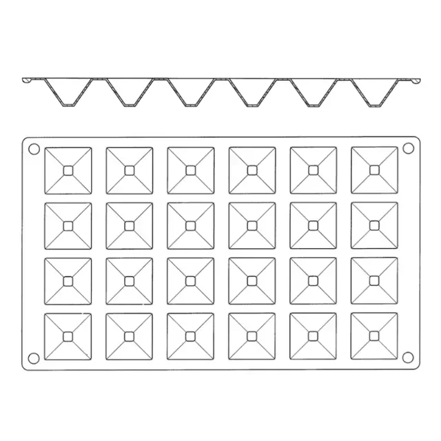 Pyramid Silicone Food Mold - 24 Cavities - 35 x 35 mm Format