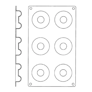 Moule Savarin Silicone 6 Cavités - Ø 65 mm - Antiadhésif