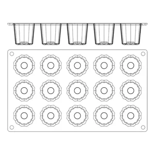 Forma Silicone Canelés 15 Cavidades - Confeitaria Bordalesa