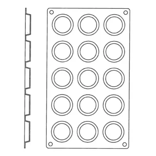 Mini Tartlet Silicone Mold 15 Cavities - Diameter 45 mm