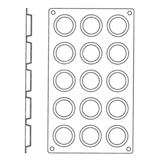 Forma Silicone 15 Tartelettes Redondas Ø 5 cm - Antiaderente