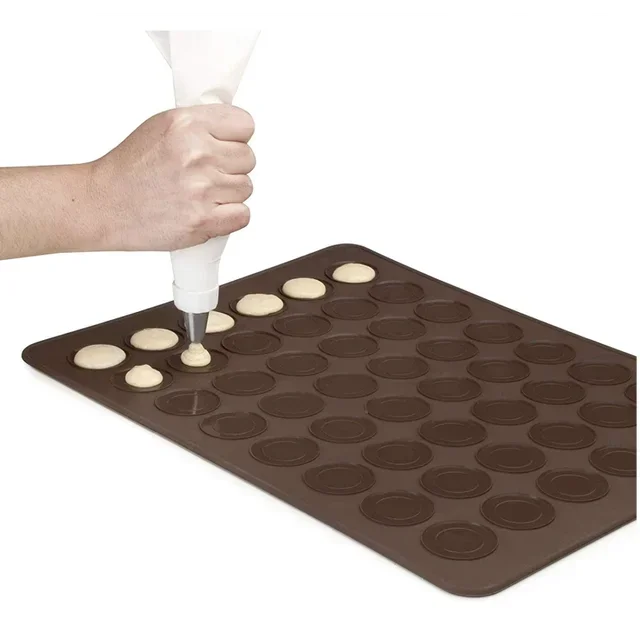 Lámina de Silicona Reversible para Macarons - Tamaño Profesional 39x29 cm