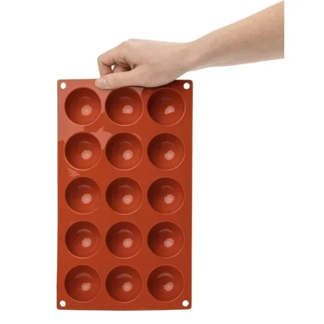 Forma de Pastelaria Formaflex 15 Meias Esferas Silicone