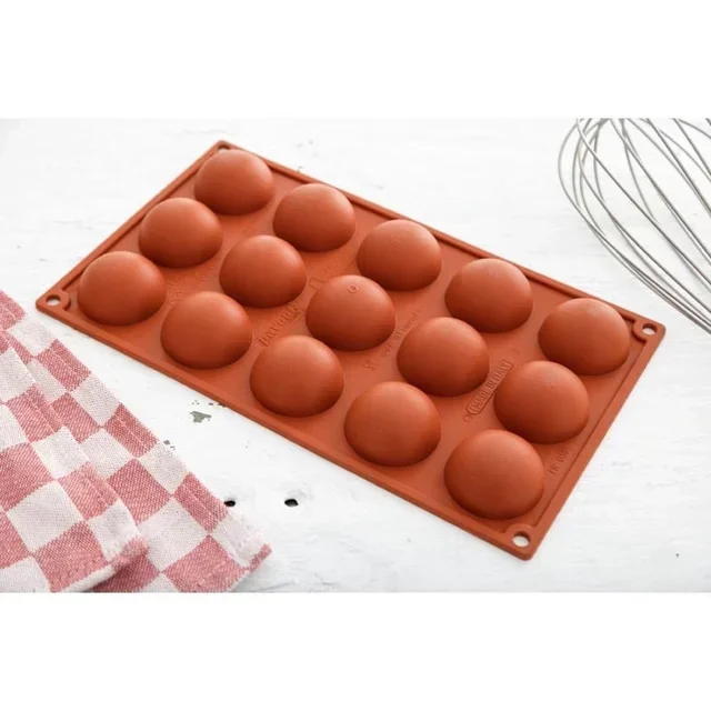 Forma de Pastelaria Formaflex 15 Meias Esferas Silicone