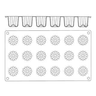Mini Cannelé Silicone Mould - 18 Cavities - 35 mm Diameter