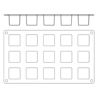 Stampo Silicone 15 Mini-Cubi 35x35 mm - Ghiaccio Cioccolato Pasticceria