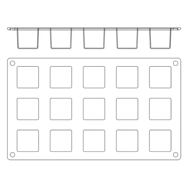 Forma Silicone 15 Mini-Cubos 35x35 mm - Gelo Chocolate Pastelaria