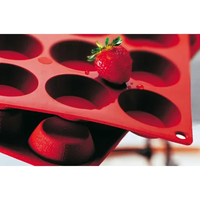 Moule Silicone Rond Fond Bombé - 24 Mini Empreintes - Ø 37 mm