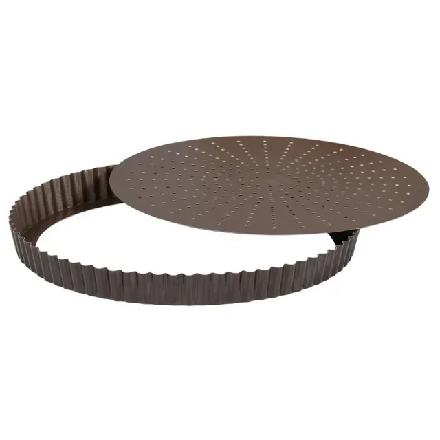 Perforated Fluted Tart Pan with Removable Bottom - 28 cm Diameter