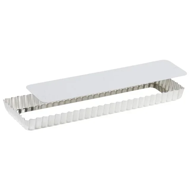 Rectangular Fluted Tart Pan with Removable Bottom Iron - 350 x 110 mm