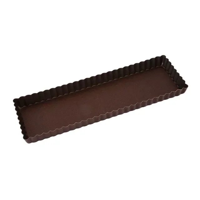 Rectangular Fluted Tart Mold Fixed Base 350x110 mm