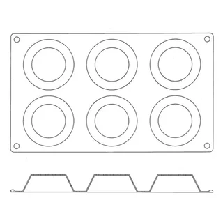 Moule Tarte Tatin Silicone 6 Portions - Diamètre 7,5 cm