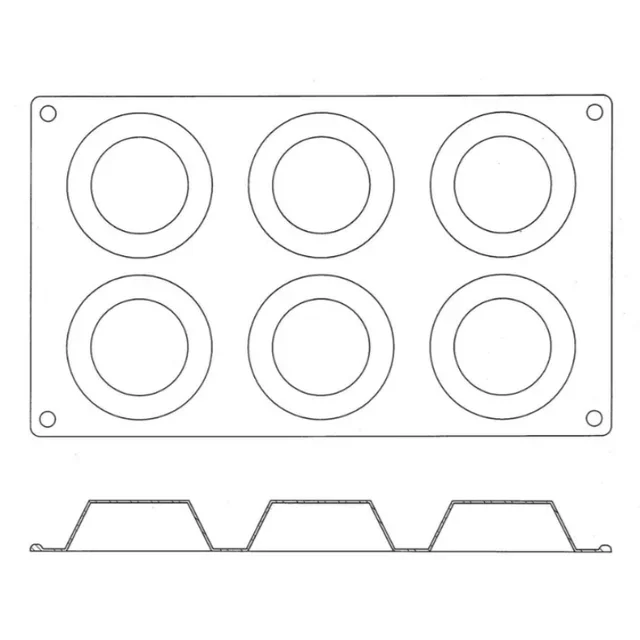 Moule Tarte Tatin Silicone 6 Portions - Diamètre 7,5 cm
