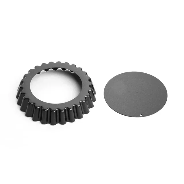 Molde para Tartaleta Estriado con Base Desmontable Antiadherente - Diámetro 10 cm - Set de 3 Piezas