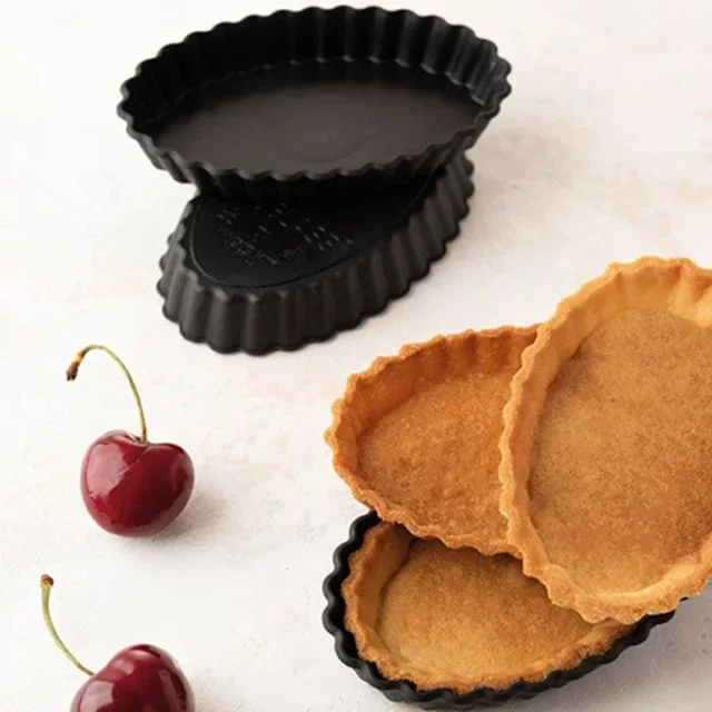 Rectangular Fluted Tartlet Mold 117x70 mm - Set of 12 Pieces