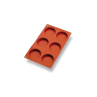 Fluted Tartlet Silicone Mold 6 Cavities - Diameter 75 mm
