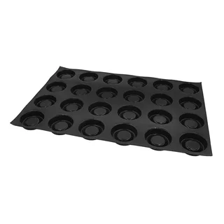 Moule à Tartelettes Rondes - 24 Cavités - Diamètre 80 mm - Fond de Pâte