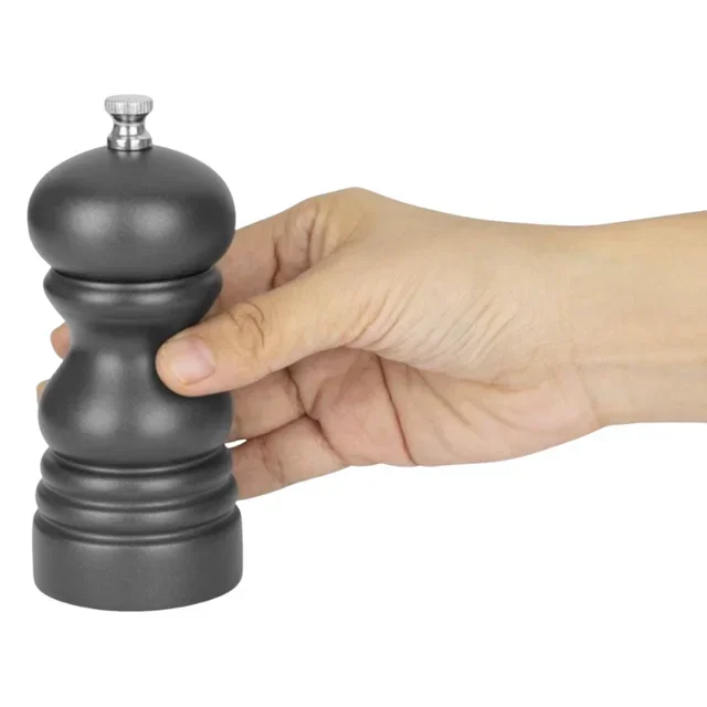 Holzmühle für Gewürze Grau 12,5 cm - Salz oder Pfeffer